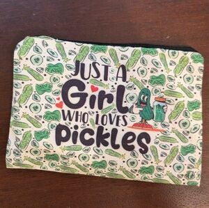 New And Stuffed Just A Girl Who Loves Pickles Canvas Pouch